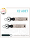 Special for Adventurers, Leather X2 Keychain Set with Name Plate and B Rh (+) Blood Type Written, Powder-Laci