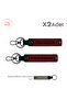 Set of 2 Keychains with First Name and Surname Gift, Burgundy-Grey, Cousin Fun Surprise