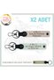 Exclusive for Motor Enthusiasts, Leather X2 Keychain with Name Plate and a Rh (-) Blood Type Lettering, Powder-White-Sk