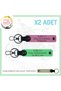 Exclusive for Speed Enthusiasts, Leather X2 Keychain with Name Plate and a Rh (+) Blood Type Lettering, Pink-F Green-Sk