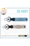 Biker Style Special, Gift X2 Keychain with Name Plate and B Rh (-) Blood Type Lettering, Powder-Blue-Sk