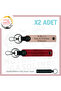 Custom for Father, Leather X2 Keychain with Name Plate and B Rh (+) Blood Group Lettering, Yavruağzı-Red-Syh