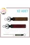 Motorcycle Enthusiast, Leather X2 Keychain with Name Plate and B Rh (-) Blood Type Lettering, Coffee-Maroon-Gr