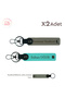 Set of 2 Keychains with First Name & Last Name, Ash Gray-Turquoise-Grey, Birthday Gesture to a Friend