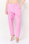 Women Slim Fit Floral Print Straight Leg Pants, Pink