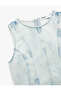 Zipper Detailed Crew Neck Sleeveless Denim Tank Top - 5