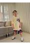 Spidey Printed Summer Bottom Top Set Shorts Set Cream Navy Blue - 2