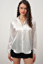 Women's White Satin Shirt Large Size Range - 3
