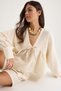 Women's Stone V-Neck Tie-Detail Muslin Blouse 1003 60283051