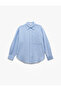Long Sleeve Textured Pearl Embroidery Detailed Oversize Shirt with Pockets - 3