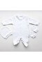 Plain White Beret Baby Jumpsuit with Gloves - 2