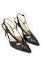 Women's Genuine Leather Black Leather Heeled Shoes - 3