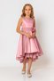 Girl's Crew Neck Sleeveless Back Zipper Dusty Pink Evening Dress