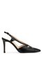 Women's Genuine Leather Black Leather Heeled Shoes