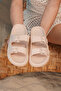 Women's Beige Double Banded Buckle Eva Slippers 2.5cm Byndcb01