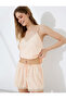 Lace-Up Detailed Lacy Satin Shorts Pajama Bottoms