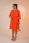 33371 Women's Button Front Shirt Dress Orange - 7