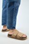 Roble Women's Leather Genuine Leather Velcro Sand Slippers - 6