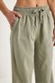 Women's Mint Elastic Waist, Detailed Cuffs, Palazzo Style Cotton Gabardine Summer Trousers 60283323 - 6