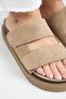 Roble Women's Leather Genuine Leather Velcro Mink Slippers - 3