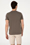 Men's Regular Fit Crew Neck Khaki T-Shirt 50306913-Vr027 - 5