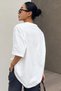 Casual Short Sleeve T-Shirt - Women's Oversized Pink Cherry Printed Round Neck T-Shirt, Summer Design - 3