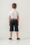 Boy / Short Sleeve Shirt Lapel Bow Tie Suit/Oxford Shirt - Shorts / Belted Shorts Suit - 6