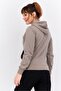 Women Hooded Brand Logo Long Sleeve Sweatshirt, Khaki - 3