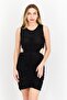 Women Cut Out Ruched Mini Dress, Black