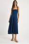 Women's Navy Blue Thin Strap Godeli Square Neck Midi Dress 7001 60283327