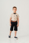 Boy / Short Sleeve Shirt Lapel Bow Tie Suit/Oxford Shirt - Shorts / Belted Shorts Suit