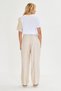 Beige Sleeve Ruffle T-Shirt Linen Pants Set - 5