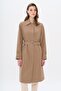 Shirt Collar Belt Detailed Large Size Trench Coat Mink 4302 - 4
