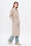 Capes Staple Detailed Quilted Patterned Lightweight Trench Coat Stone 6705