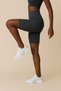 Women's High Waist Tight Ripped Ribbed Short Sports Leggings |   Denim - 3