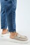 Tale Women's Genuine Leather Belted Sabo Beige Slippers - 7