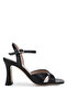 Women's Leather Black Leather Heeled Shoes