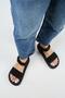 Bronx Women's Genuine Leather Scarf Velcro Black Sandals - 8