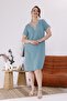 Large Size Lace Dress with Collar and Sleeves - 4