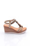 1040 Women's High Sole Knitted Detailed Sandals