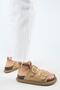Lavanda Women's Genuine Leather Double Buckle Sand Slippers - 6