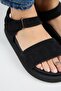 Bronx Women's Genuine Leather Scarf Velcro Black Sandals - 4