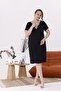 Large Size Lace Dress with Collar and Sleeves - 5