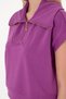 Women's Violet Modal Blend Polo Neck T-Shirt 50300738-Vr037 - 7
