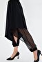 Black Shalwar Skirt with Mesh Detail - 4