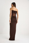 Women's Bitter Brown Strapless Tulle Detailed Wrap Sandy Fish Dress 2502 60283330 - 8