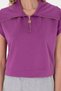 Women's Violet Modal Blend Polo Neck T-Shirt 50300738-Vr037 - 6