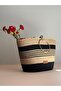 Women's Handbag / Steel Gold Ring Handle Beach Bag