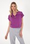 Women's Violet Modal Blend Polo Neck T-Shirt 50300738-Vr037