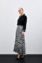 Zebra Pattern Skirt - Black - 3